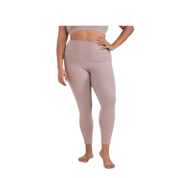 Mono B Womens Womens Leopard Cheetah Jacquard Leggings Size 1XL - Picture 6 of 6